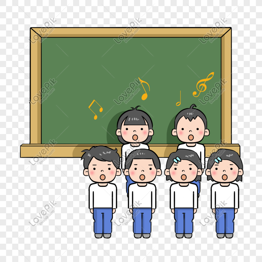 Student Chorus Teacher's Day Scene Illustration, Hand drawn, teacher's day, student chorus png image
