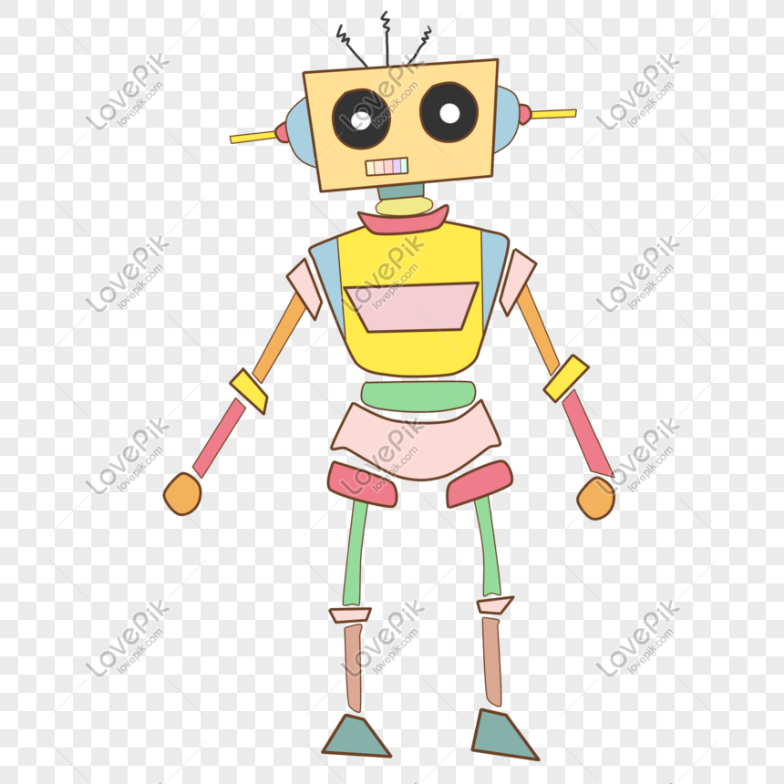 Tech Robot Hand Drawn Illustration PNG Transparent Image And ...