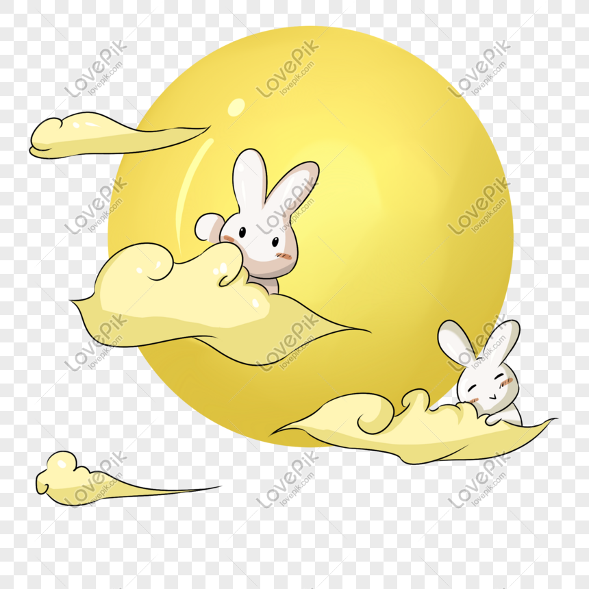 Hand Drawn Moon Bunny Cloud Illustration Png Image Psd File Free Download Lovepik