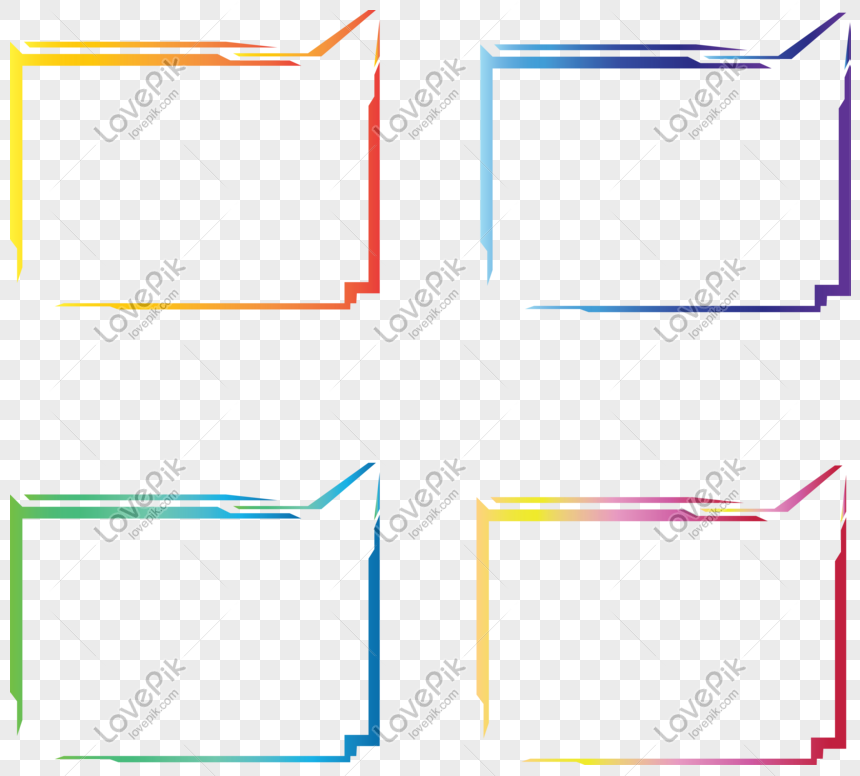 Download Gradient digital technology geometric vector border frame ...