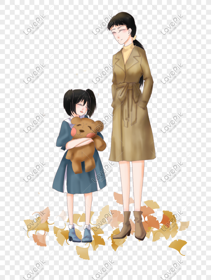 Photo De Thème Automne Mère Et Illustration De Personnage De