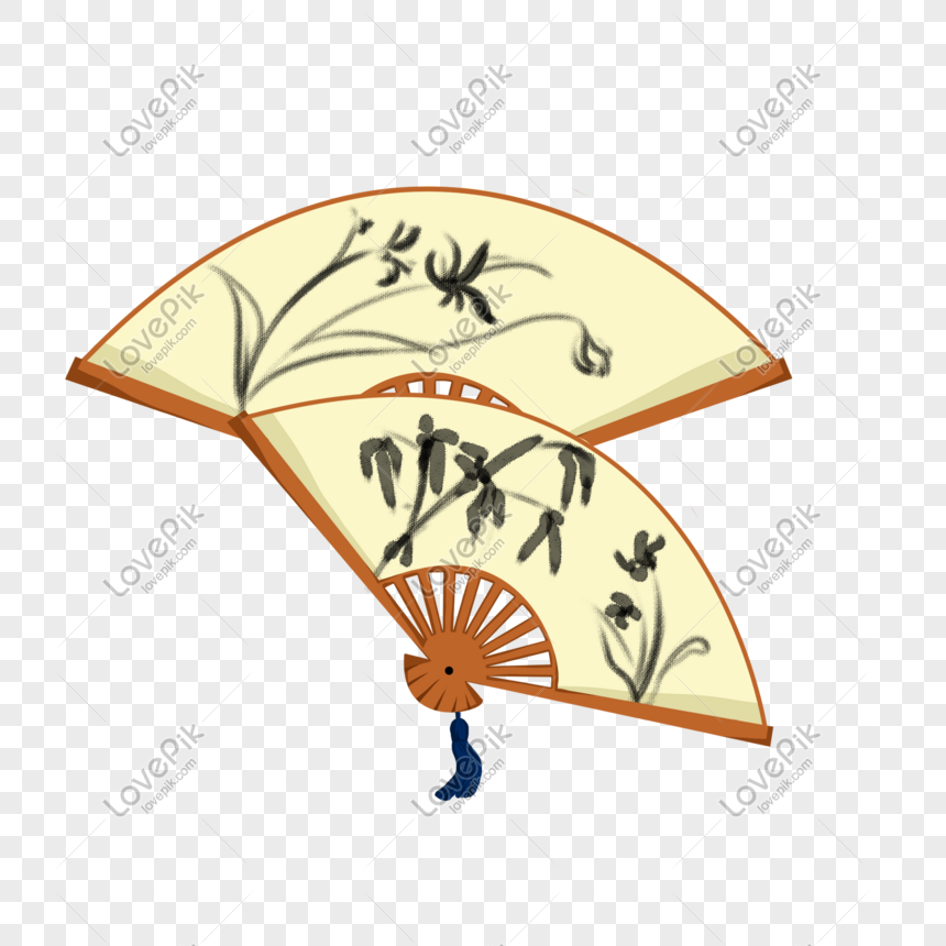 Chinese Style Ancient Culture Folding Fan Illustration PNG Hd ...