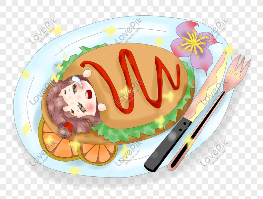 Anime Hand Painted Original Thick Coated Delicious Food Western ...