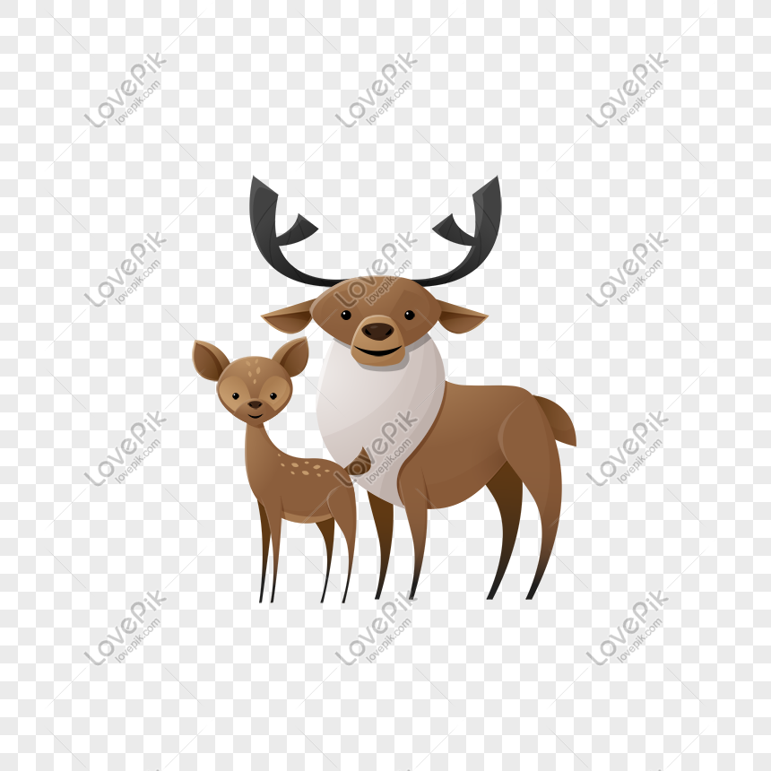 doe with bow clipart download