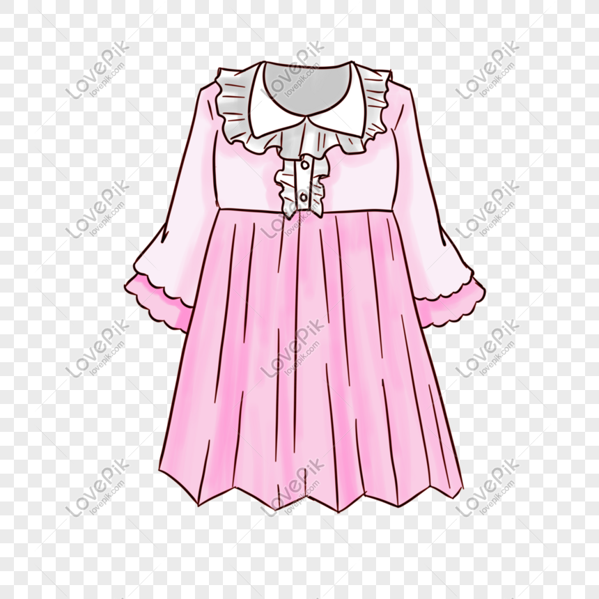 Pink Princess Dress Hand Drawn Illustration PNG Image Free Download And ...
