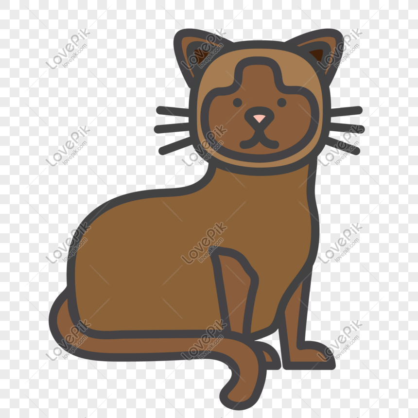 Desenho De Gato Marrom Desenhado à Mão Com Clipart De Cauda PNG