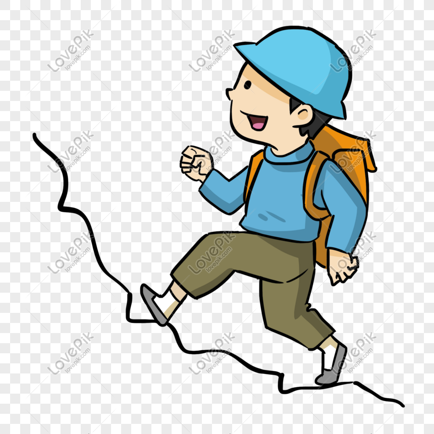 Hiking Mountaineering Cartoon Character Illustration PNG Free Download And  Clipart Image For Free Download - Lovepik | 611234653