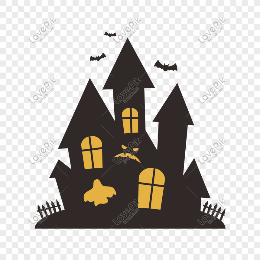 Простой мультфильм Хэллоуин дом с привидениями орнамент изображение_Фотономер 611280433_PSD Формат изображения_ru.lovepik.com