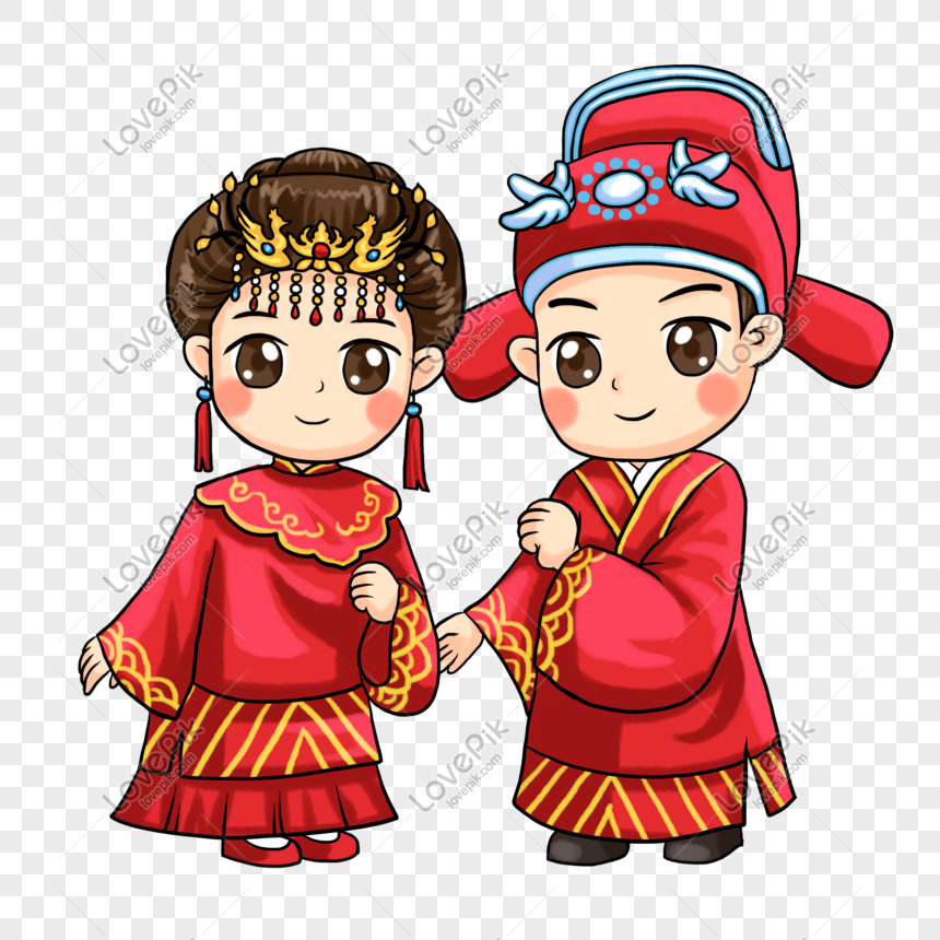 Chinese Style Tang Suit Wedding Illustration PNG Transparent Image And ...