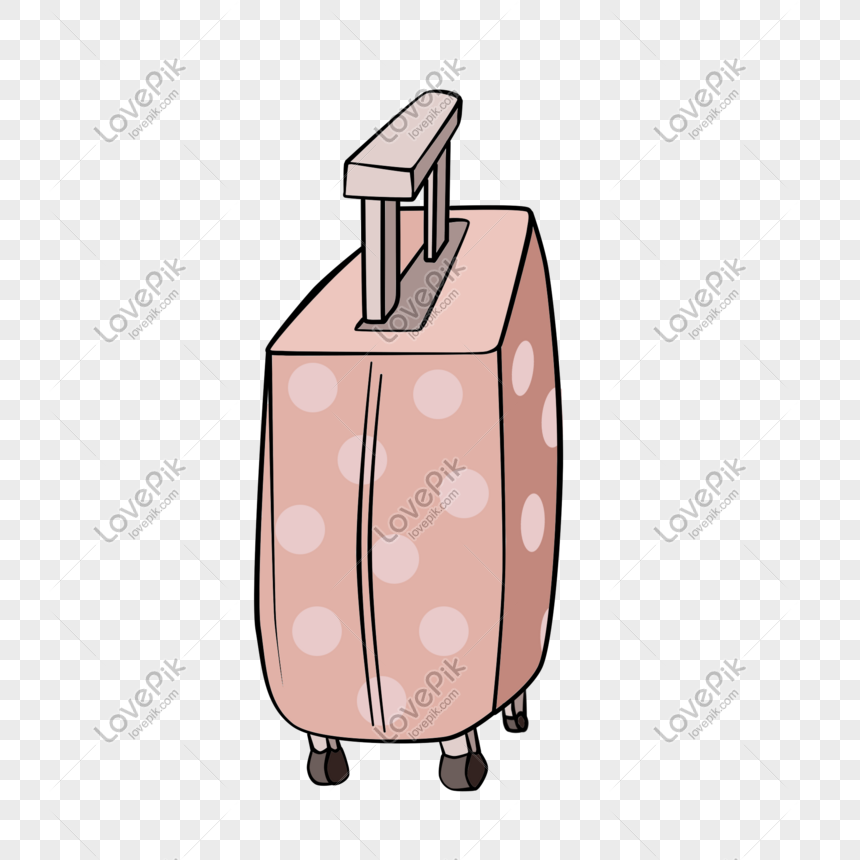 Travel luggage trolley illustration, Hand drawn, holiday, tourism png picture