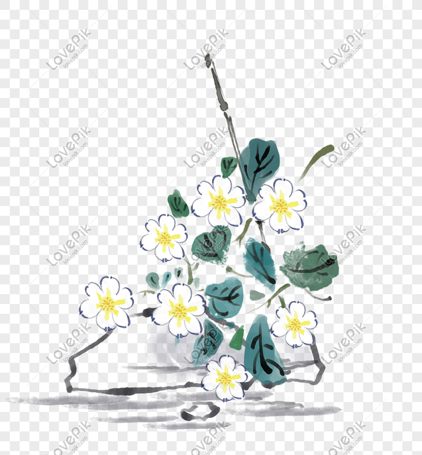 Ilustrasi Dekoratif Bunga Tangan Ditarik Antik Png Grafik Gambar