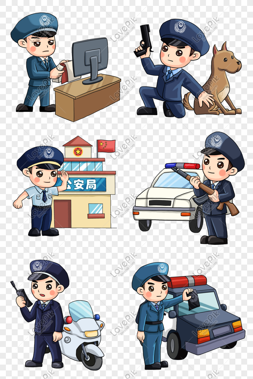 Police Officer Hand Drawn Illustration Free PNG And Clipart Image For ...