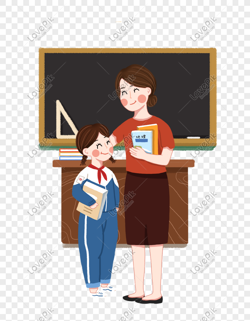 Campus Theme Teacher Student Relationship Cartoon Illustration PNG  Transparent Image And Clipart Image For Free Download - Lovepik | 611280337