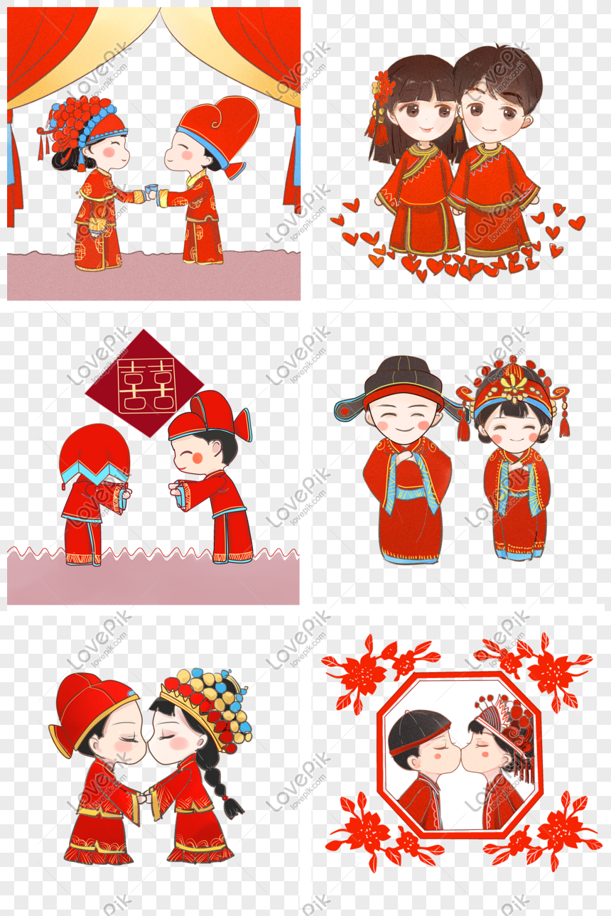 हाथ खींचा कार्टून प्यारा चीनी शादी संग्रह चित्र डाउनलोड_ग्राफिक्सPRFचित्र  आईडी611279105_PSDचित्र प्रारूपमुफ्त की तस्वीर