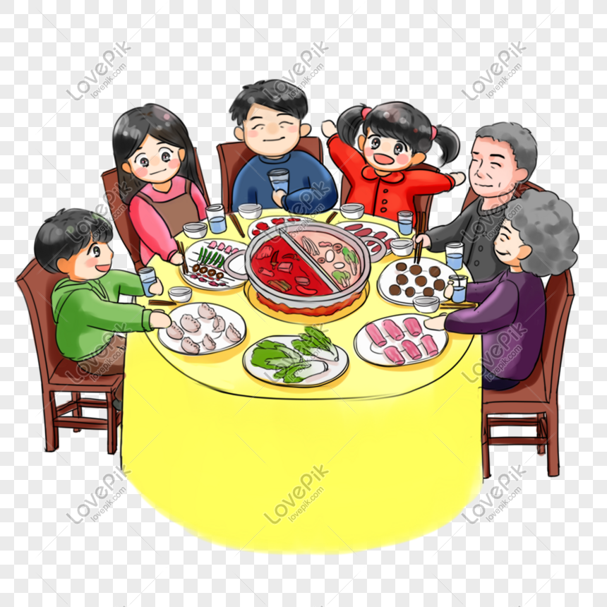 Catering Dinner Eating Cartoon Hand Painted Q Version Family PNG Image Free  Download And Clipart Image For Free Download - Lovepik | 611275361
