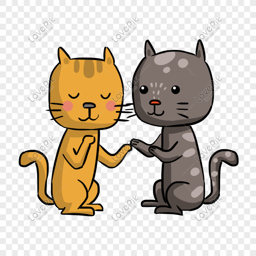Cartoon Couple Animal Little Cat Illustration PNG Picture And Clipart Image  For Free Download - Lovepik | 611279625