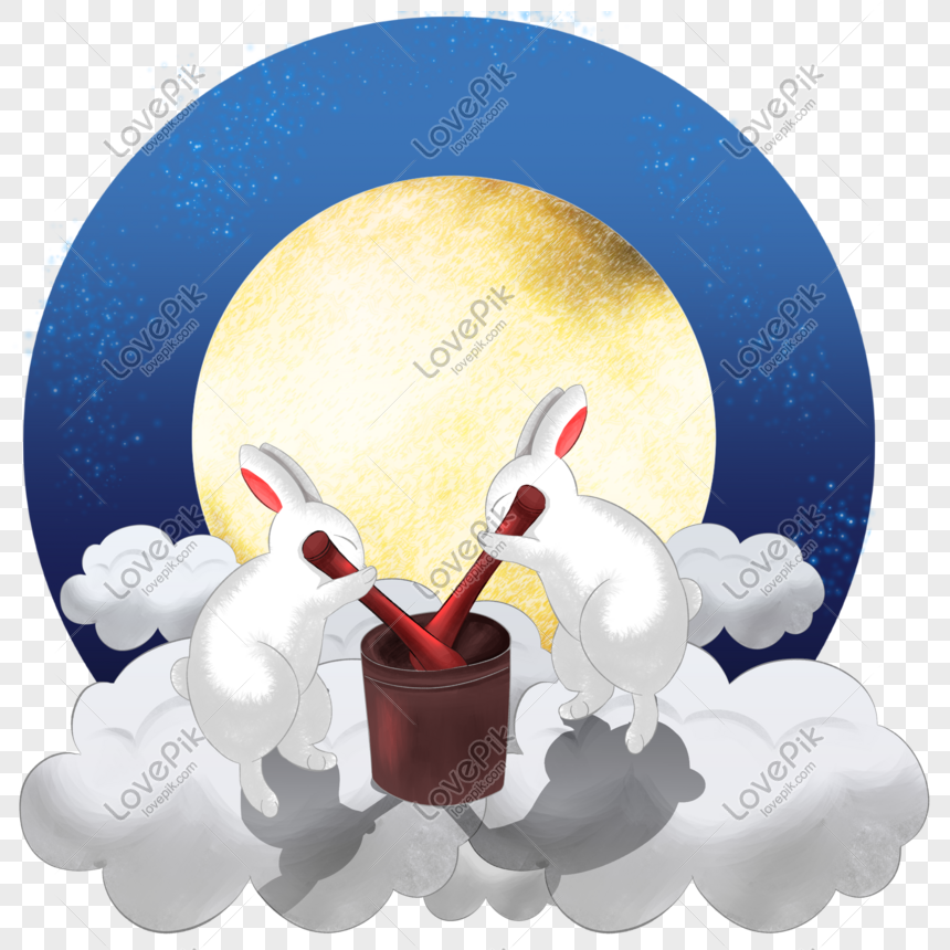 Hình ảnh Tết Trung Thu Dễ Thương Cartoon Moon Rabbit Peony PNG Miễn Phí Tải  Về - Lovepik