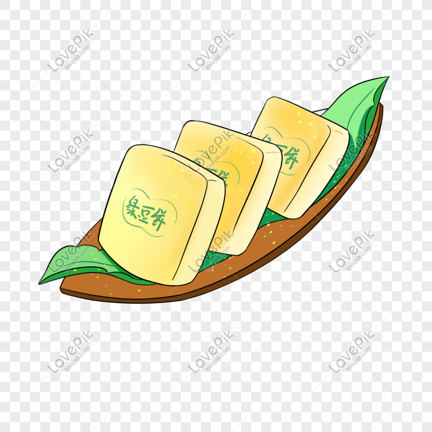 Gourmet Pastry Mung Bean Cake Illustration PNG Image Free Download And ...