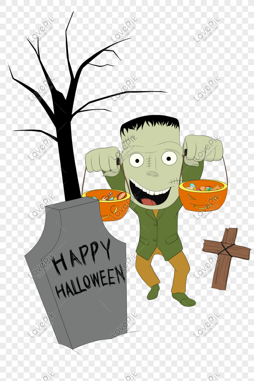 Hình ảnh Halloween Vẽ Tay Quái Vật Màu Xanh Lá Cây PNG Miễn Phí ...