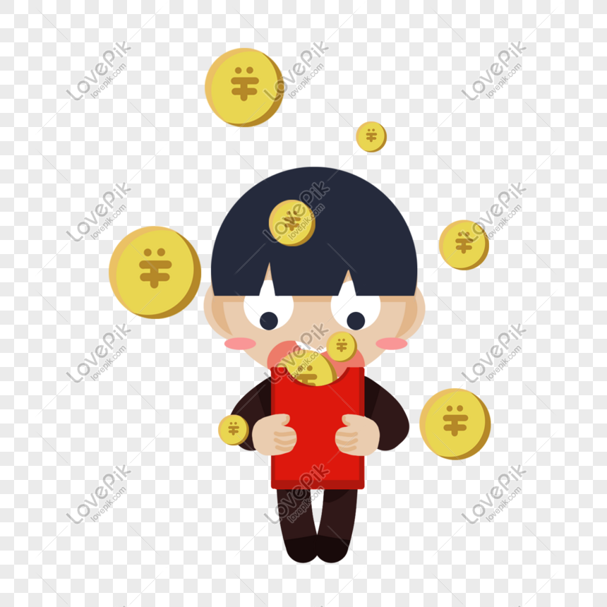 Cartoon Grab Red Envelope Child Illustration PNG Image And Clipart ...