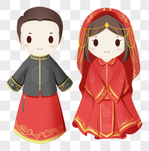 Hand Drawn Cartoon Cute Chinese Wedding PNG Image Free Download And ...