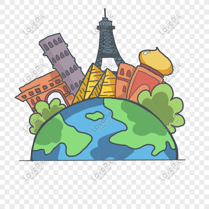 Travel Theme Travel Around The World Cartoon Illustration PNG Hd  Transparent Image And Clipart Image For Free Download - Lovepik | 611302784