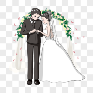 Ilustración de anillo de intercambio de boda occidental PNG