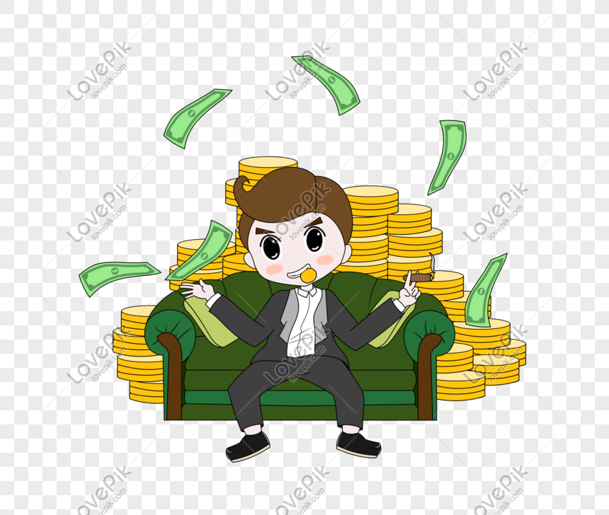 Business Finance Person Coin Gold Coin Illustration PNG Hd Transparent ...