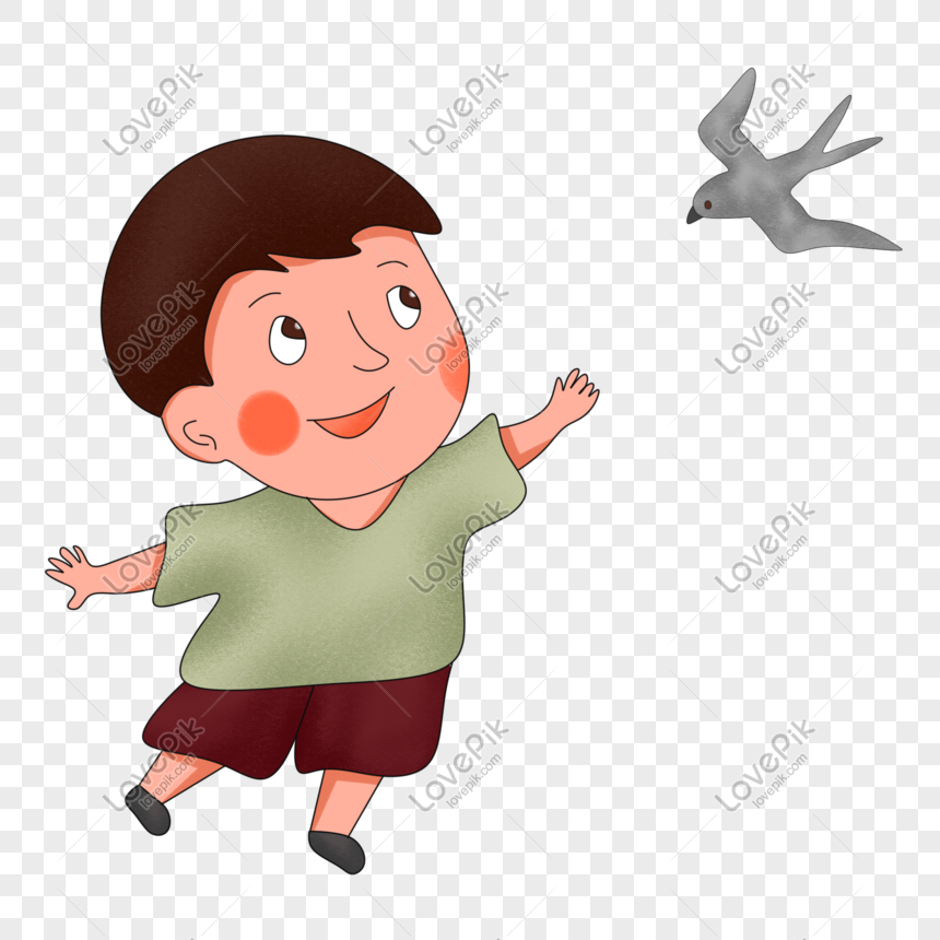 Little Swallow And Cute Child, Little Swallows, Children, Children PNG ...