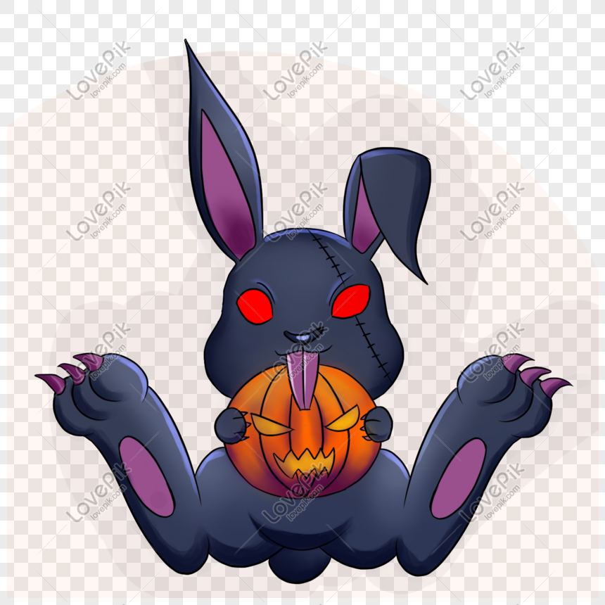 Nightmare scary bunny zombie monster vector illustrations for your
