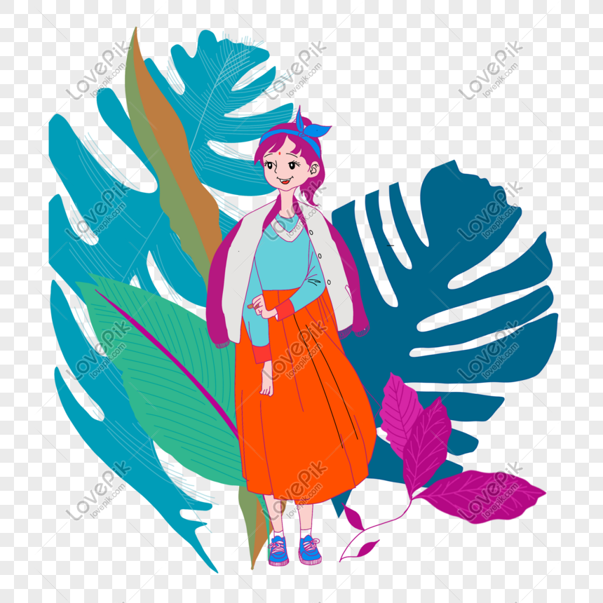 Fantasy girl PN in the flora, Girl, girly, dreamy environment png picture