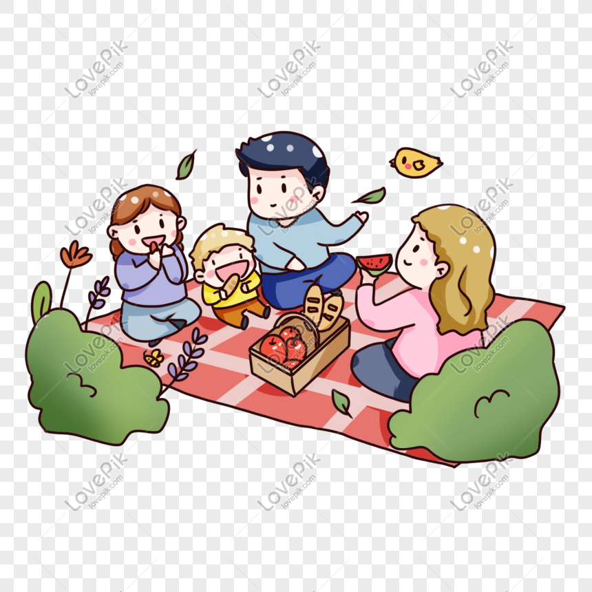 Hand Drawn Cartoon Family Picnic PNG Transparent And Clipart Image For Free  Download - Lovepik | 611315886