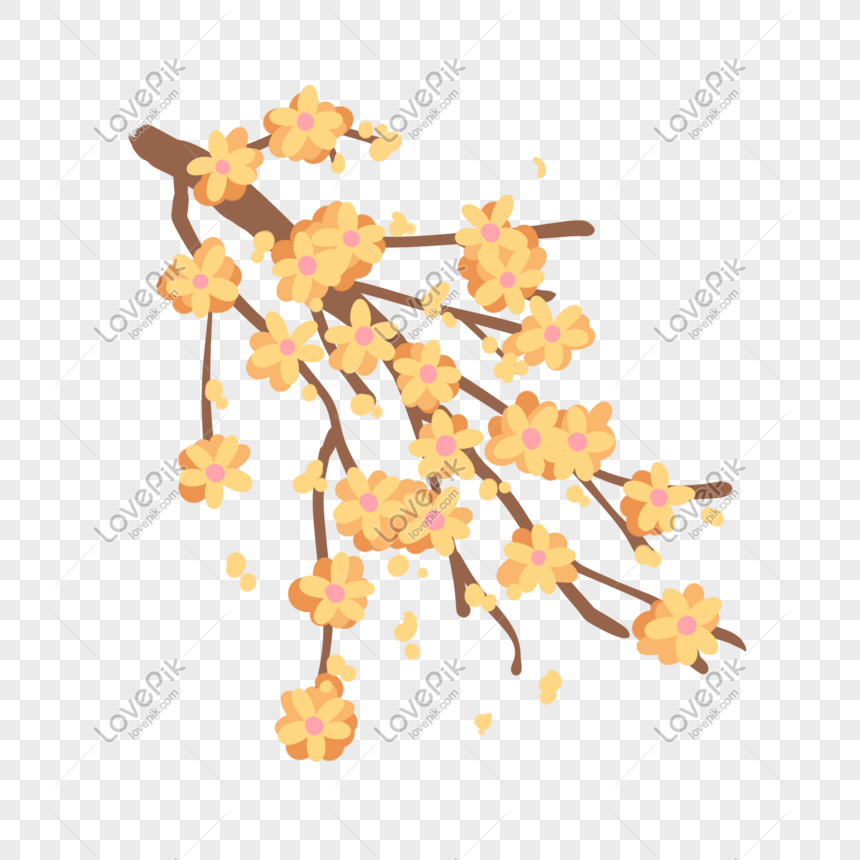 植物の開花枝 黄色い花 落ちる イラストイメージ グラフィックス Id Prf画像フォーマットpsd Jp Lovepik Com