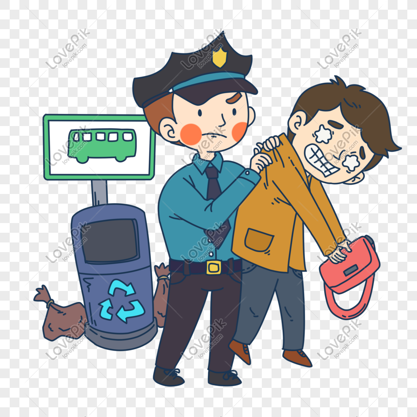 Law Enforcement Police Catching Thief Illustration PNG White Transparent  And Clipart Image For Free Download - Lovepik | 611345702