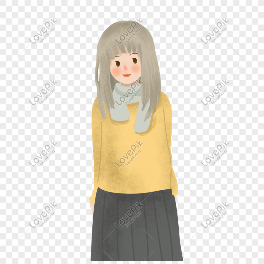 Autumn Cute Japanese Girl Hand Drawn Illustration Png Image Picture Free Download Lovepik Com