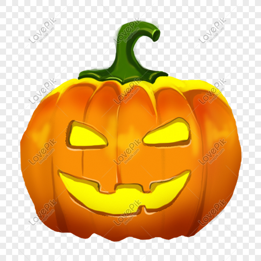 Halloween Pumpkin Head Hand Drawn Pumpkin Lamp PNG Image Free Download ...