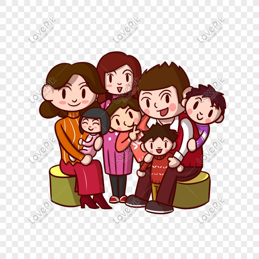 Potret Keluarga Kartun Gembira Dengan Bahagian Bawah Png Telus Gambar Unduh Gratis Imej 611342802 Format Psd My Lovepik Com