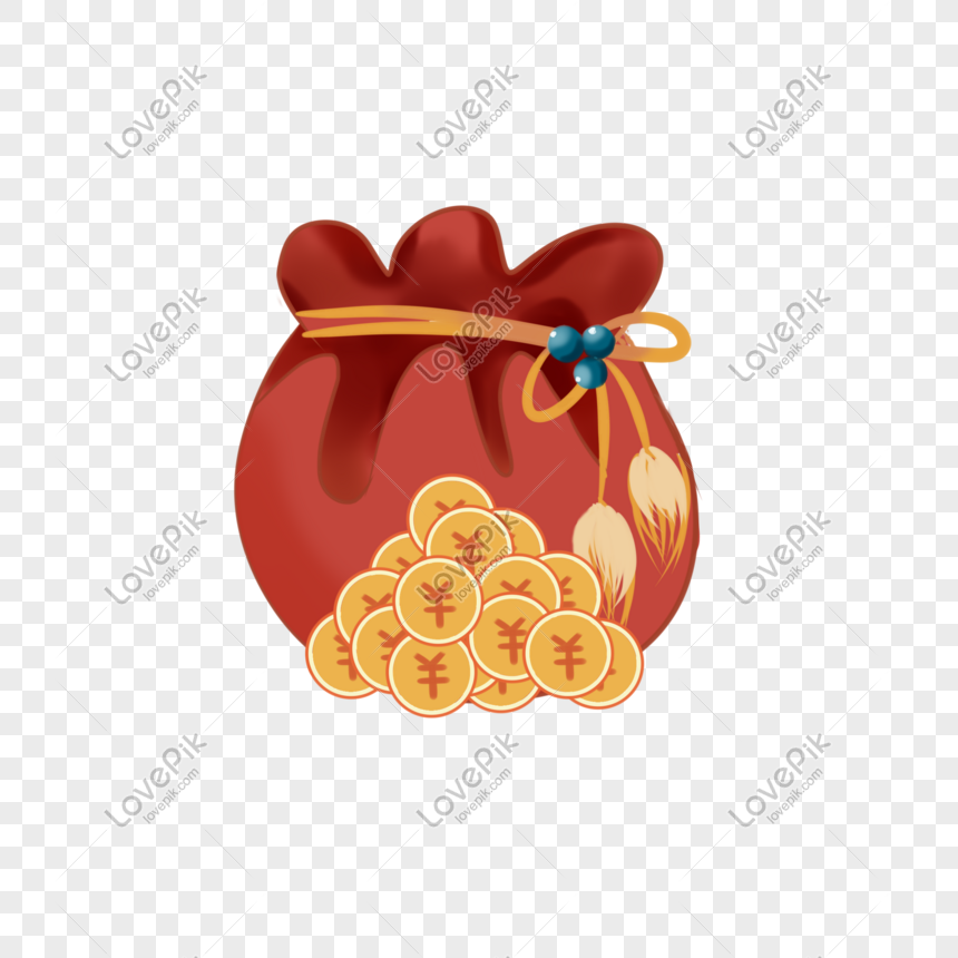 Chinese New Year Money Pocket Vector. Chinese Money Bag Vector