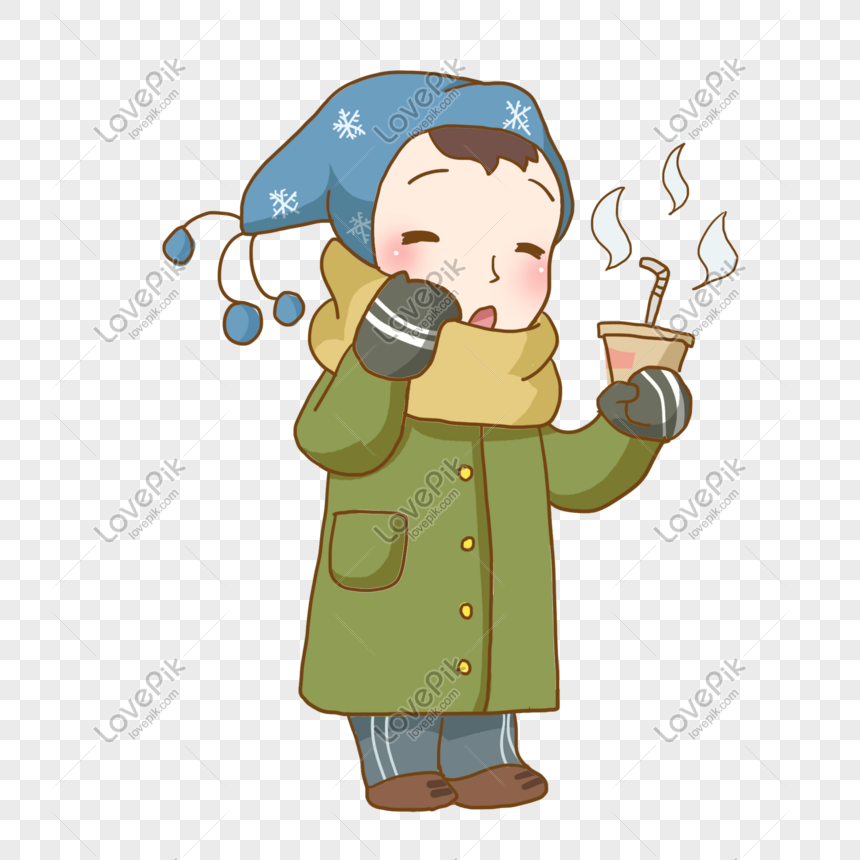 Winter Cartoon Characters Keep Warm Milk Tea Free 抠 Png Material PNG  Transparent And Clipart Image For Free Download - Lovepik | 611338786