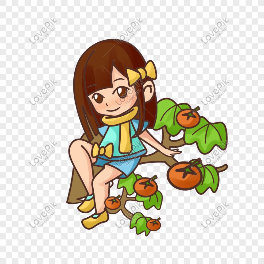 柿の木の女の子のイラストイメージ グラフィックス Id 611351722 Prf画像フォーマットpsd Jp Lovepik Com