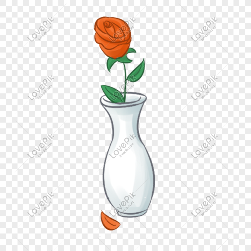 Ilustrasi Vas Bunga Mawar Yang Digambar Tangan Png Grafik Gambar Unduh Gratis Lovepik