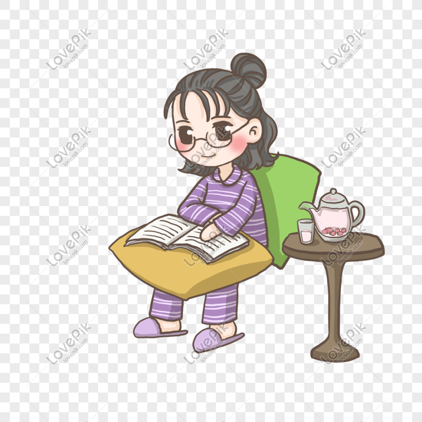 Girl Reading A Book Png, Autumn Health, Girls, Health Supplements PNG ...