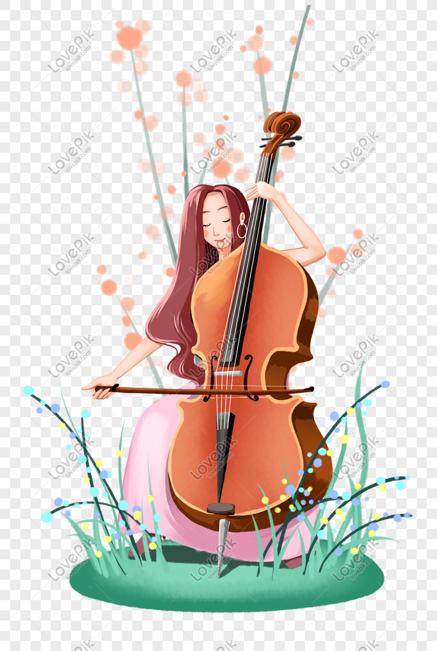 Девушка с виолончелью рисунок