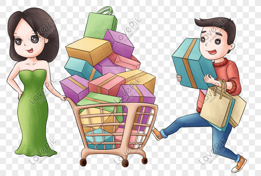 Hand Painted Cartoon Double 11 Shopping Festival PNG Free Download And ...