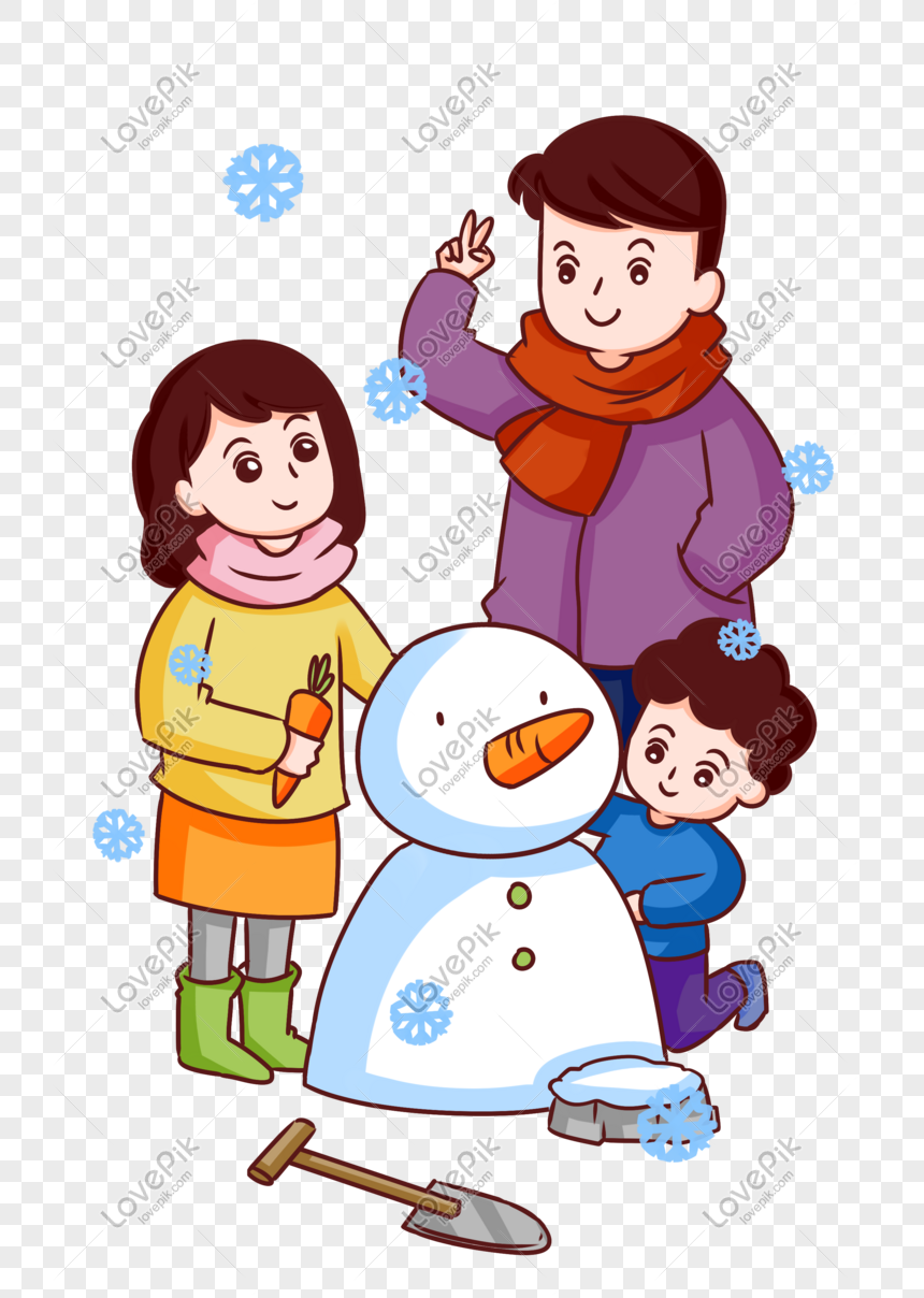 Hình ảnh Gia đình Mùa đông Lạnh Của Ba Người Tuyết Minh Họa PNG ...