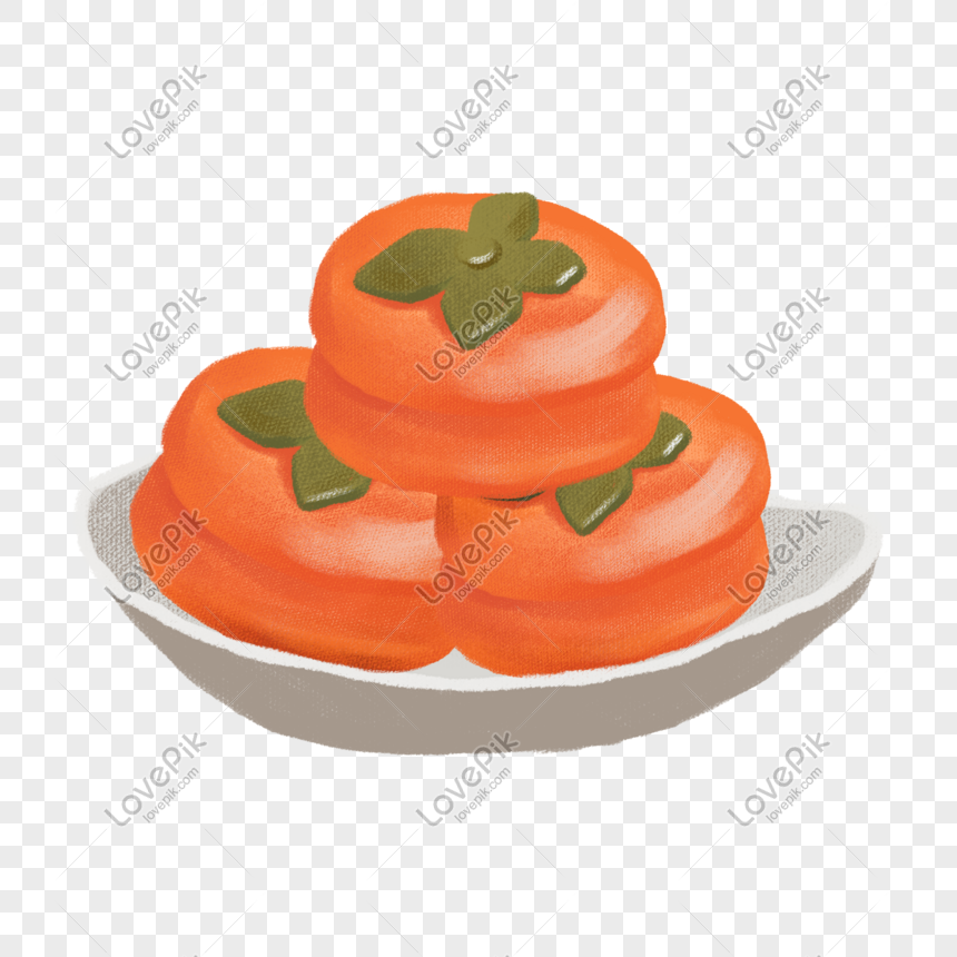 Fruit Plate, Persimmon, Illustration PNG Transparent Background And ...