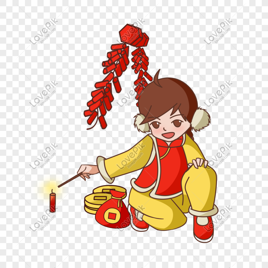 New Year Point Art Girl Character Illustration PNG Free Download And ...
