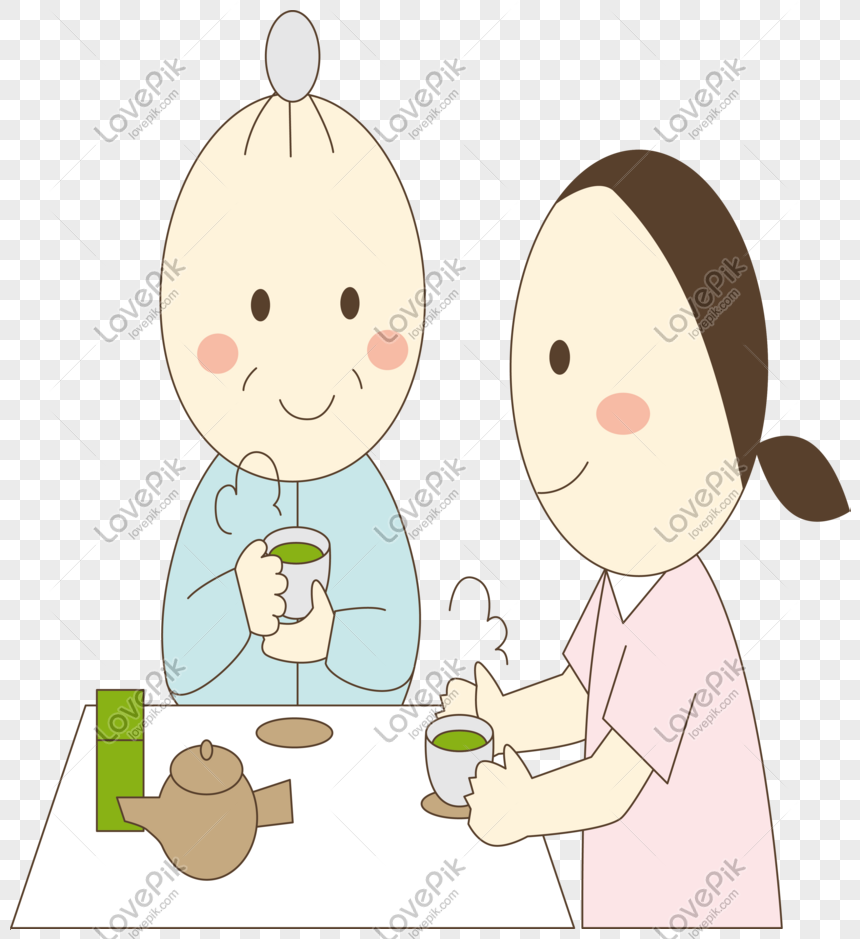 Nursing Old Man Cartoon Drinking Tea Vector Free PNG And Clipart Image For  Free Download - Lovepik | 611368889