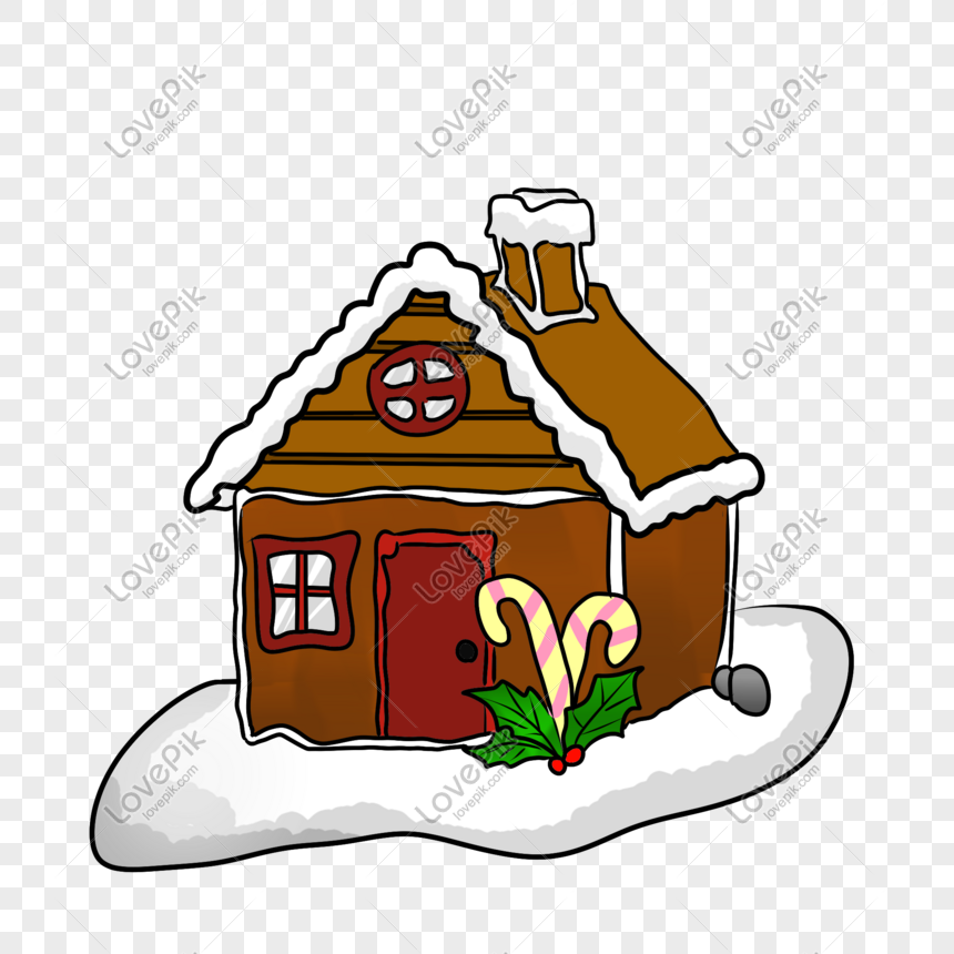 Christmas Snow Lodge Hand Drawn Illustration PNG White Transparent ...