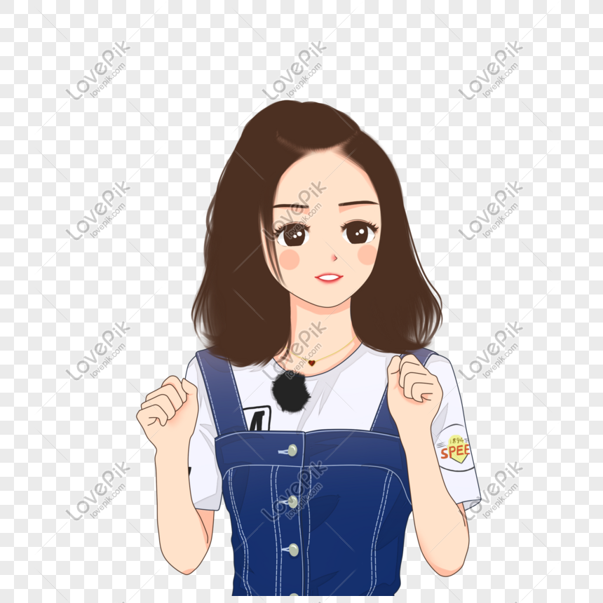 hand drawing cartoon girl. cute girl drawing for profile picture 17293219  PNG